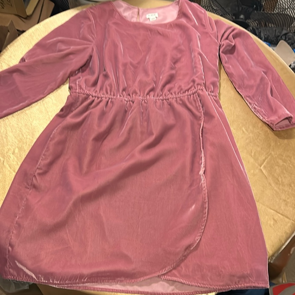 NWOT J. CREW PINK VELVET DRESS 14